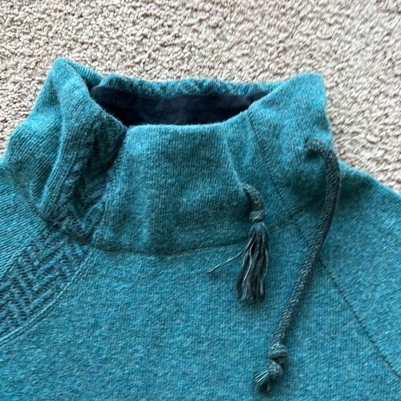 Prana Women's Lucia Mock Neck Wool Blend Sweater Teal - Picture 5 of 9